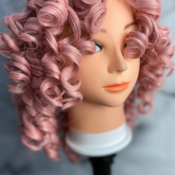 Pink Wig Curly Hair Wig - Picture 5 of 7